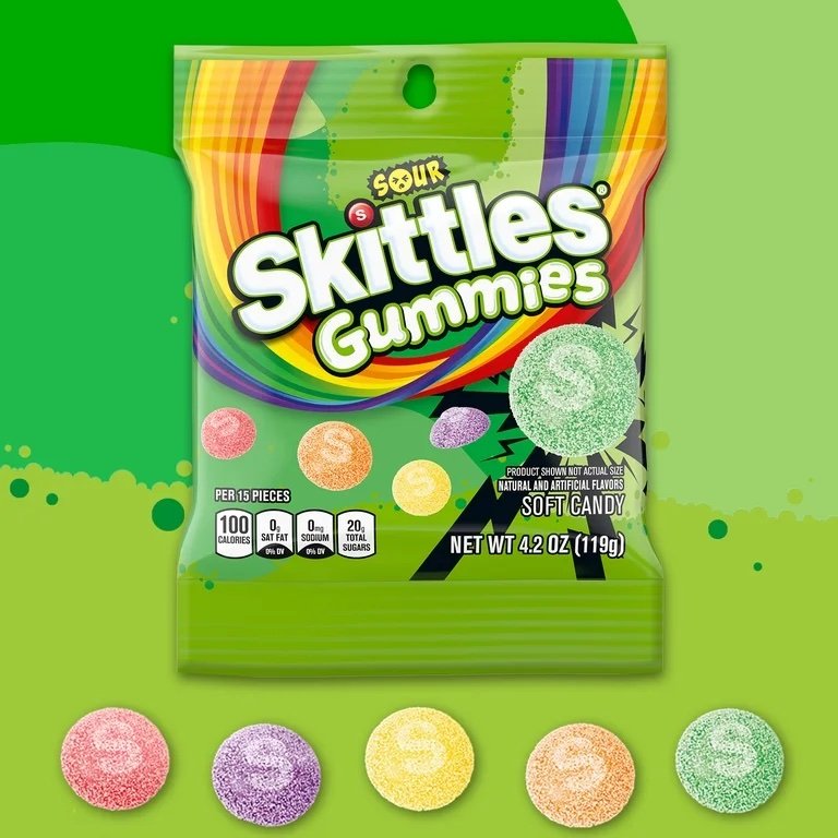 2026/05/1000313702.jpg Skittles Gummies Sour Gummy Candy – 4.2 oz Bag - Image 1